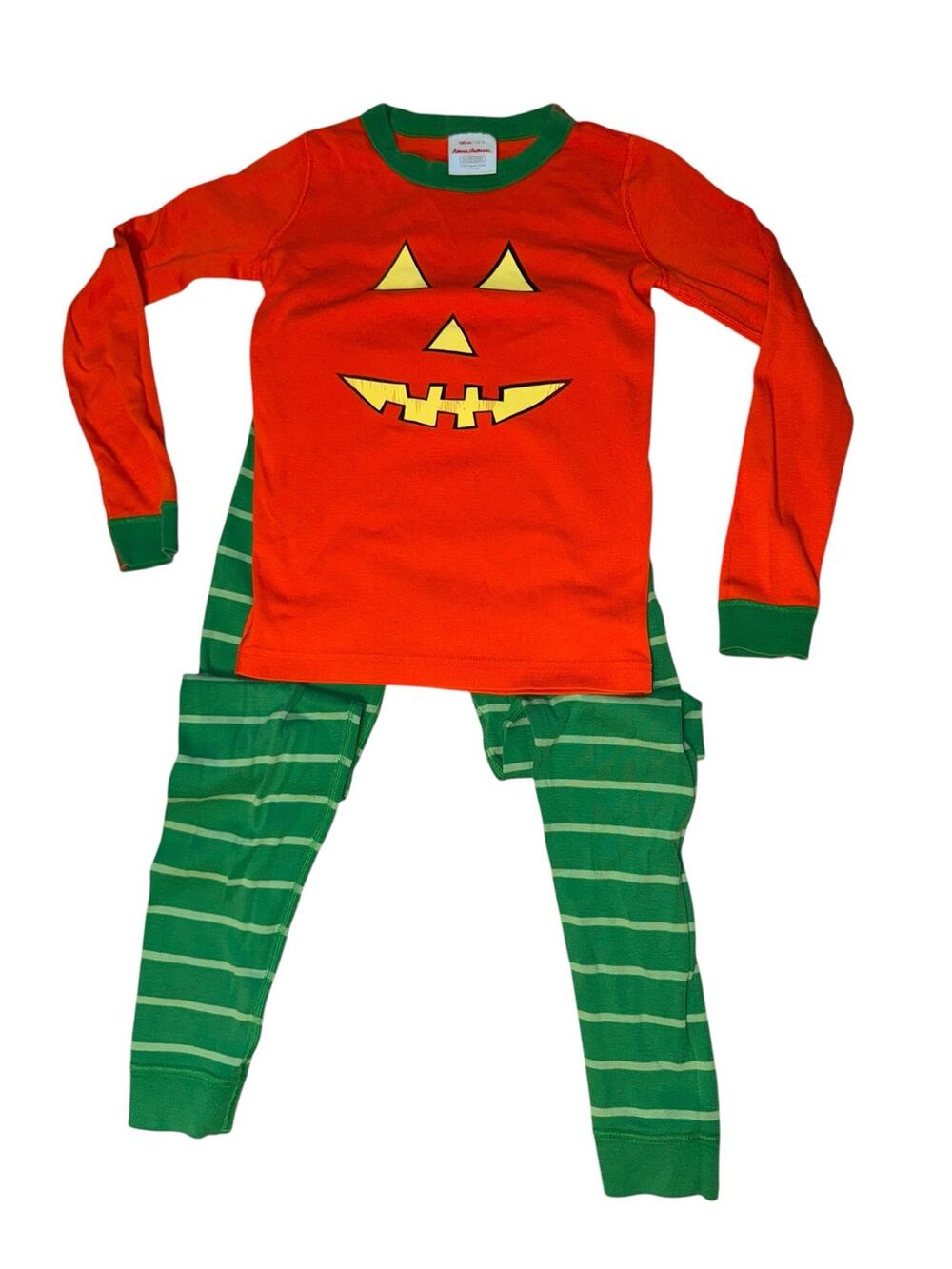 Hanna Andersson Pumpkin Halloween Pajama Set Kids 10 Organic Cotton Fall Warm